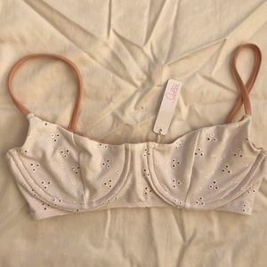 Lolli white eyelet underwire bikini top BRAND NEW